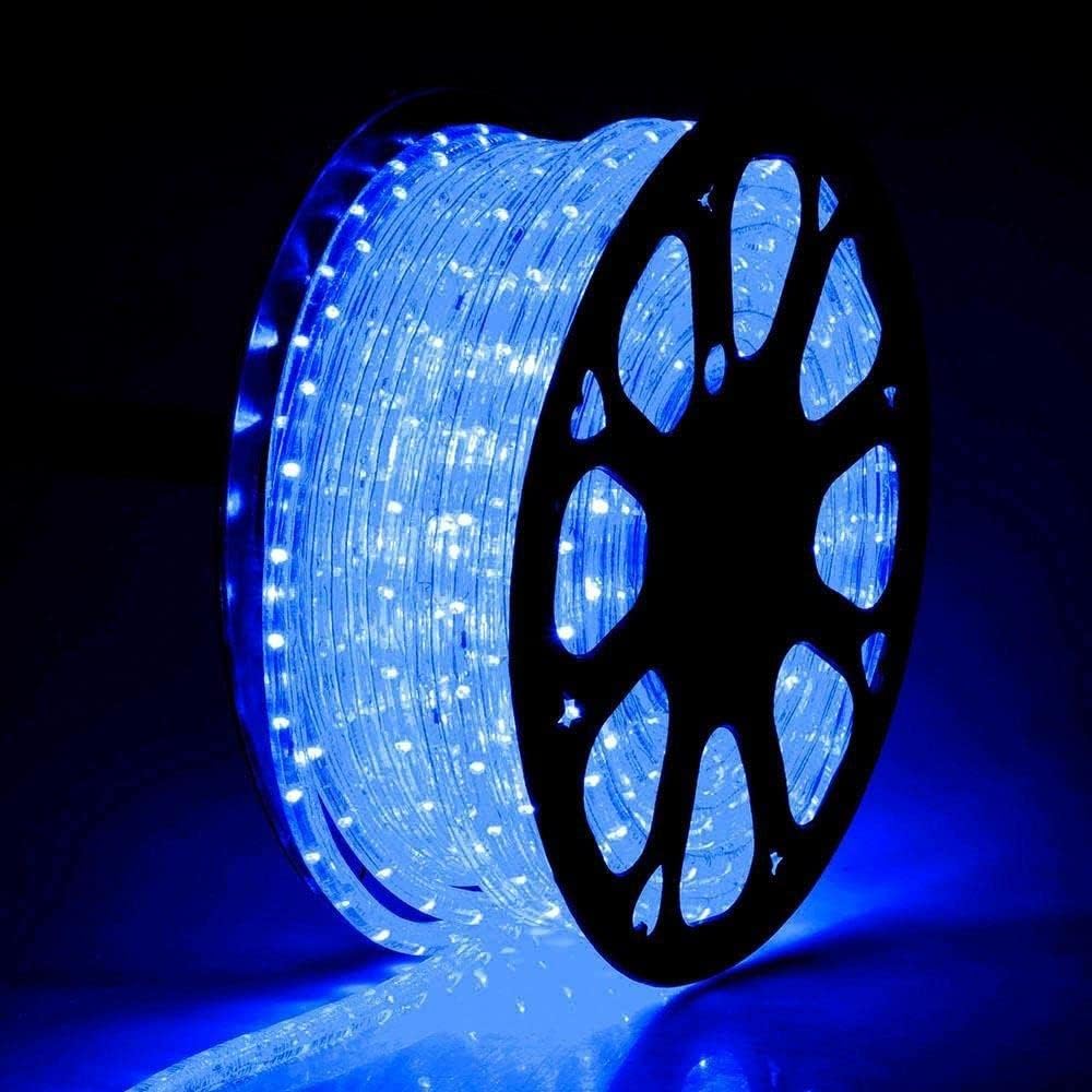 Lexi Lighting LED Connectable Blue White Rope Light, 10M Length, MAX up to 50m, IP44 Waterproof, Indoor/Outdoor Light Strips for Xmas, Parties, Wedding, Garden, Patio Décoration