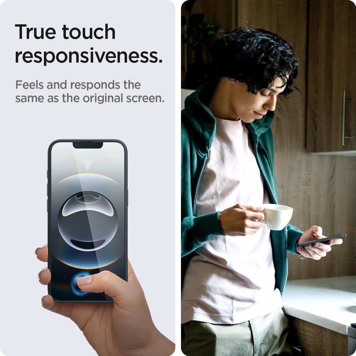 Spigen Tempered Glass Screen Protector [GlasTR EZ FIT] designed for iPhone 16e / iPhone 14 / iPhone 13 Pro/iPhone 13 [Sensor Protection / 2 Pack]