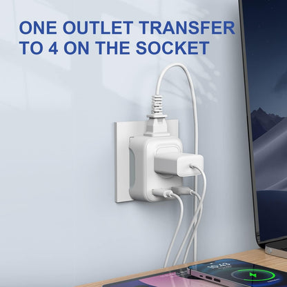 UK Ireland Hong Kong Travel Plug Adapter, HITRENDS Canada US to UK Plug Adapter with 2 American Outlets & USB-A &USB-C, Type G 4 in 1 Travel Adaptor to England Scotland Singapore - 1 Pack