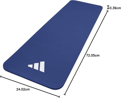 adidas Fitness Mat 10mm - Non-Slip Yoga Mat, Home Gym Accessories, Exercise Mat with Carry Strap, Lightweight, Portable, Home Workout Solutions for Yoga, Pilates, Balance Training and Fitness
