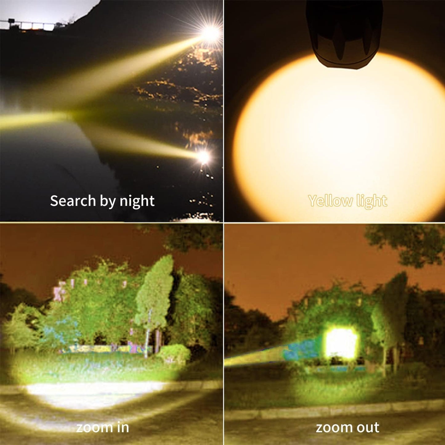 Red Tactical Flashlight Rechargeable - 1800K Warm Light for Eye Care, Photography Fill, 4 in 1 White and Yellow Light, Amber Lamp, Red Light, Night Observation