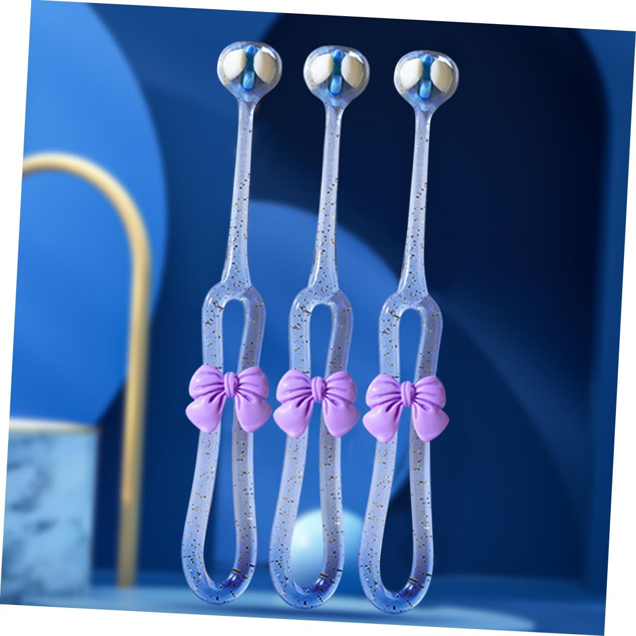 DRESSOOS 3pcs Three Sided Girl Toothbrush: Three Bristles For Kids Soft And Gentle For Complete Tooth And Gum Care For Ages Cleans All Sides