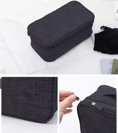 Travel Underwear Organizer, Travel Bra Organizer Bag, Used for Underwear Compartment Box, Bras, Socks, Handkerchiefs and Ties (Black)