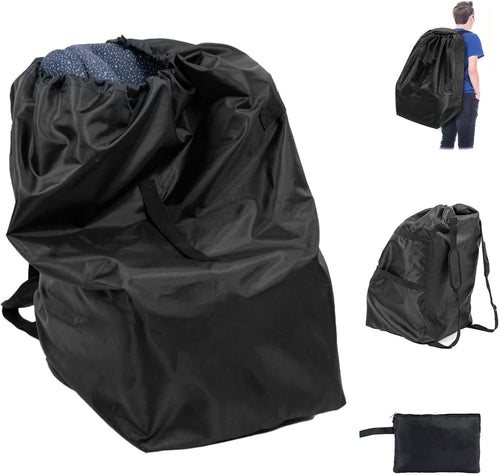 Baby Car Seat Travel Bag,Dust Water Resistant Easy Carry Gate Check Airport Protector Bag, Fits Convertible Car Seats, Booster Seat, Infant Car seat Gate Check Bag Cover for Airplane (Black)