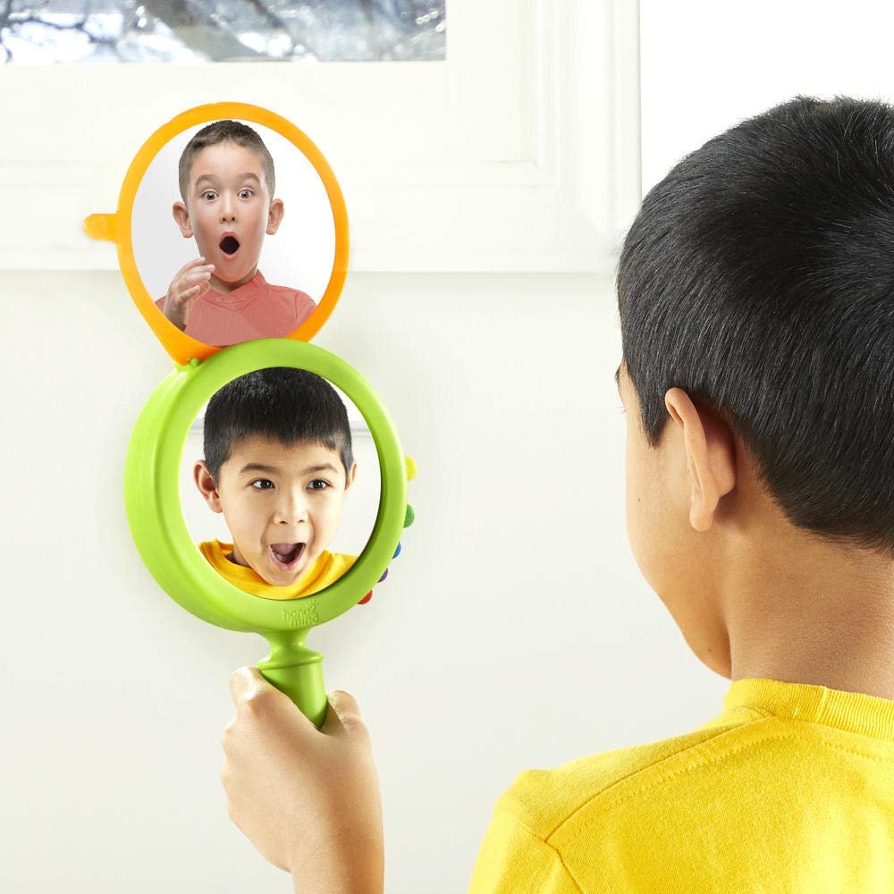 hand2mind See My Feelings Mirror, Social Emotional Learning Mirror, Sensory Toys for Toddler Learning, Anxiety Relief for Kids, Mindfulness for Kids, Kindergarten Homeschool Supplies (Pack of 1)
