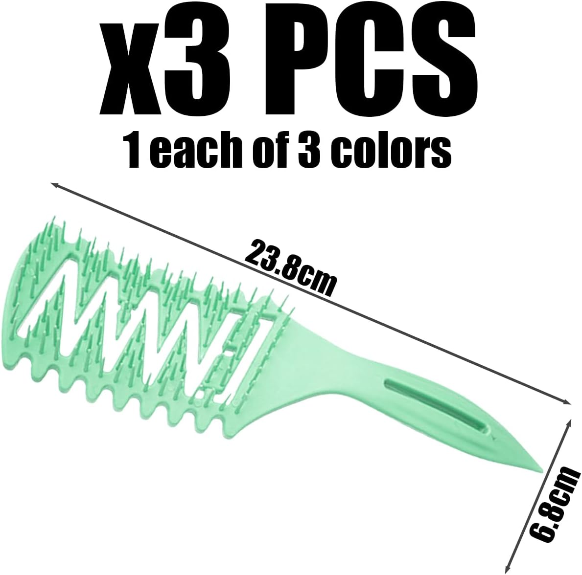 3 Pieces Curly Comb, Fluffy Comb, Plastic Comb, Hair Comb, Hair Styling Tools, Hair Care Accessories