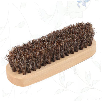 ROMISBABA 1PC Horsehair Shoe Brush with Handle Professional Boot Cleaning Tool for Home and Shop Sturdy Efficient Buffing and High Shine Finish Essential for Shoe Care