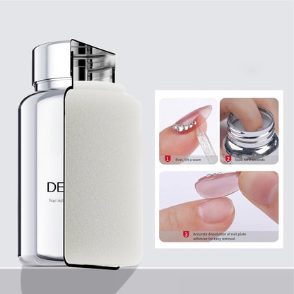 Nail Glue Remover, Adhesive Deboning Solution, Precision Gel Lifting Formula, White, Multipurpose Nail Care Tool, for Fingernails Toenails Home Salon, Long Lasting