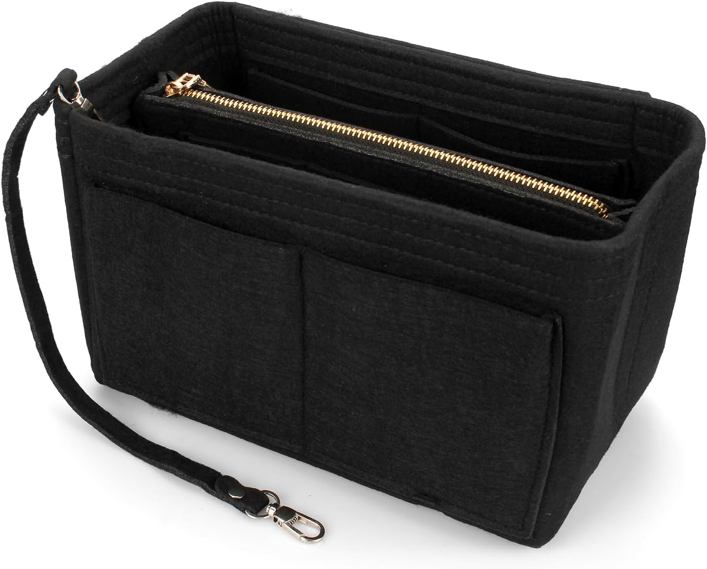 Tote Bag Organiser Insert,H HOME-MART Purse Organizer Insert Travel Large Purse Organizers,Felt Handbag Insert Liner with Zipper, Handbag & Tote Shaper for Speedy Neverfull Tote For Handbags