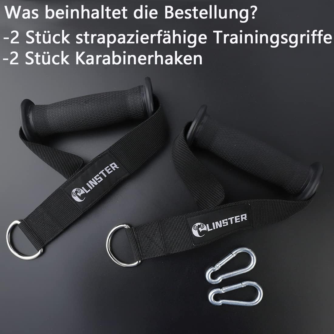 LINSTER Resistance Bands Handle Heavy Duty Gym Handles Cable Machine Attachment, Upgrade Gym Cable Handle Grips Attachment with 2 Carabiner Clips for Total Home Gym