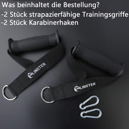LINSTER Resistance Bands Handle Heavy Duty Gym Handles Cable Machine Attachment, Upgrade Gym Cable Handle Grips Attachment with 2 Carabiner Clips for Total Home Gym