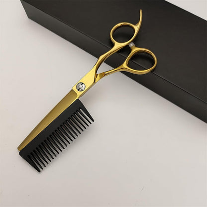 Forbici da Parrucchiere, Attrezzi Per Taglio Capelli, Forbici Sfoltitrici 2 in 1 con Pettine Rimovibile per Uomo Donna Taglio Capelli a Casa Viaggio Parrucchieri Salone Domestico Cura Personale