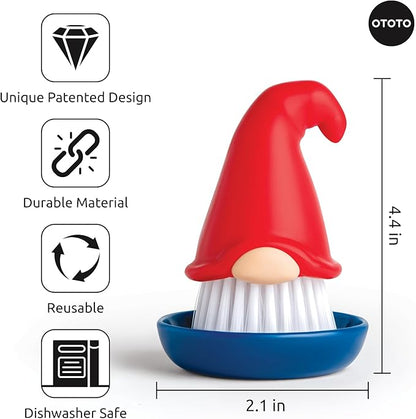 New! Beardy Gnome Dish Brush by Ototo - Dish Scrub Brush, Gnomes, Quirky Gifts, Dish Brush, Cute Kitchen Accessories, Funny Kitchen Gadgets, Vegetable Brush, Cute and Useful Gifts for Women