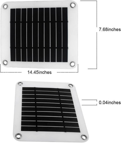 NUZAMAS Poartable 5W Solar Panel 5V USB Phone iPhone Charger Battery Free 4 Alloy Clips
