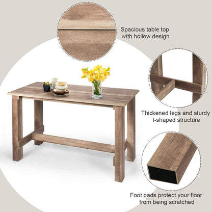 Giantex Counter Height Dining Table, 55”L x25.5”W x35.5”H Rectangular Counter Table, Multifunctional Table for Dining Room, Kitchen, Bar, Pub, Bistro