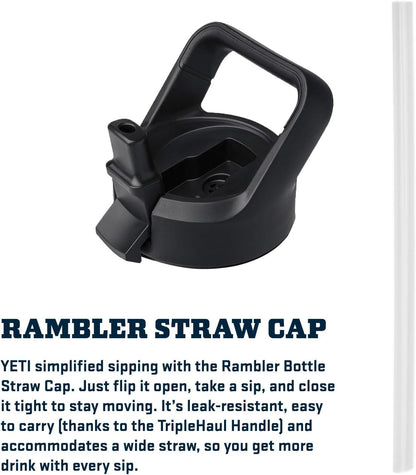 YETI Rambler 18 oz Bottle, Vacuum Insulated, Stainless Steel with Straw Cap, Papaya