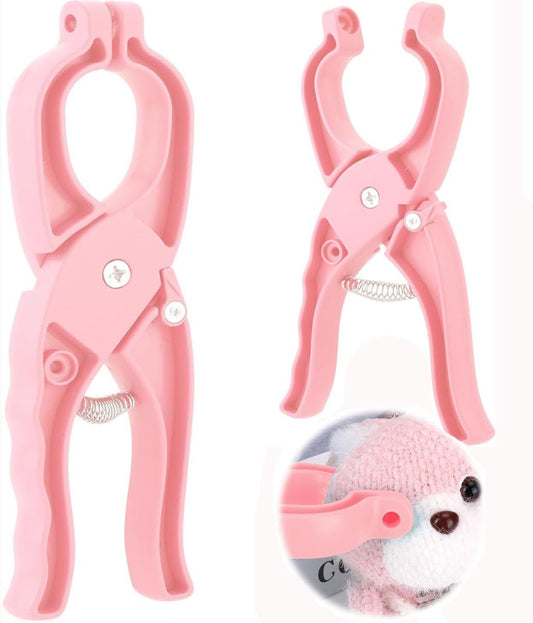 Crovakeu 1Pcs Professional Crochet Safety Eye Attachment Tool - Upgraded Design for 5-30mm Stuffed Animals & Dolls, used for crochet and filling animal eye production products DIY process (pink)