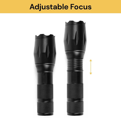 EZONEDEAL Rechargeable Flashlights High Lumens, Bright Led Torch Flash Light XML T6, Tactical Flashlight Zoomable 5 Lighting Mode Handheld Torches, Rechargeable Torch Light for Outdoor Indoor Camping