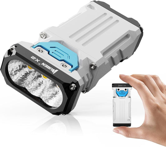 WUBEN X2 LED Rechargeable Flashlight 1800 High Lumens, Powerful Led Tactical Flashlights, 6 Modes IP68 Waterproof, Brightest Flashlight for Camping, Emergencies, Dog Walking(White)