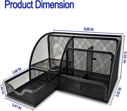 Pencil Holder for Desk, Metal Mesh Stationary Desktop Organizer, Strong Pen Holder Pencil Holder for School, Office and Home Desktop Accessories storage (Black)