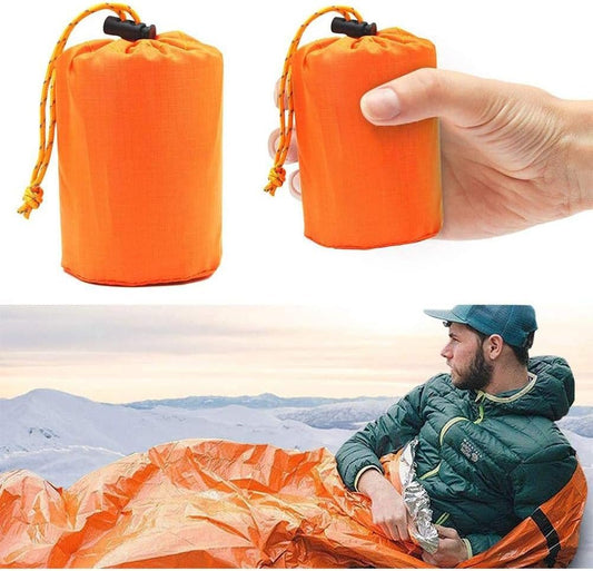 Kangmeile Emergency Survival Sleeping Bag - Survival Bivvy Bag, First Aid Rescue Blankets, Waterproof Emergency Blanket, Warm Tube Tent, Ultralight, Heat Repellent, Cold Protection, Rescue Tent for