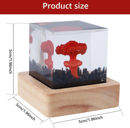 Fxvhojq Nuclear Explosion Lamp USB Powered Mushroom Cloud Night Light 3D Printed Resin Table Lamp Transparent Color