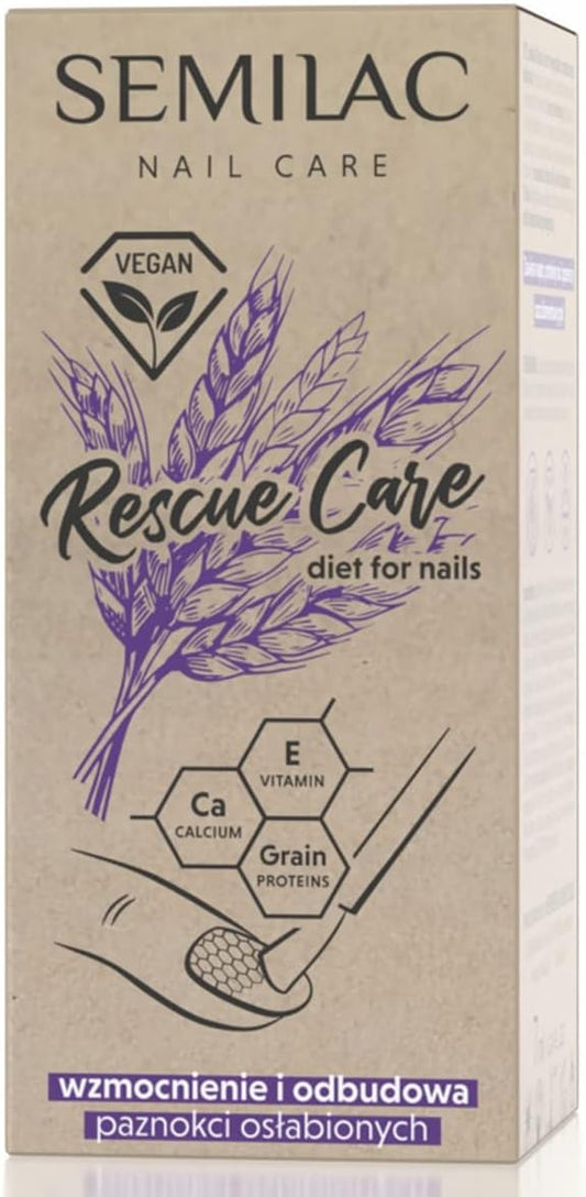 Semilac Rescue Care Nail Hardener Strengthening and Restoring Weakened Nails Vegan Formula 5ml