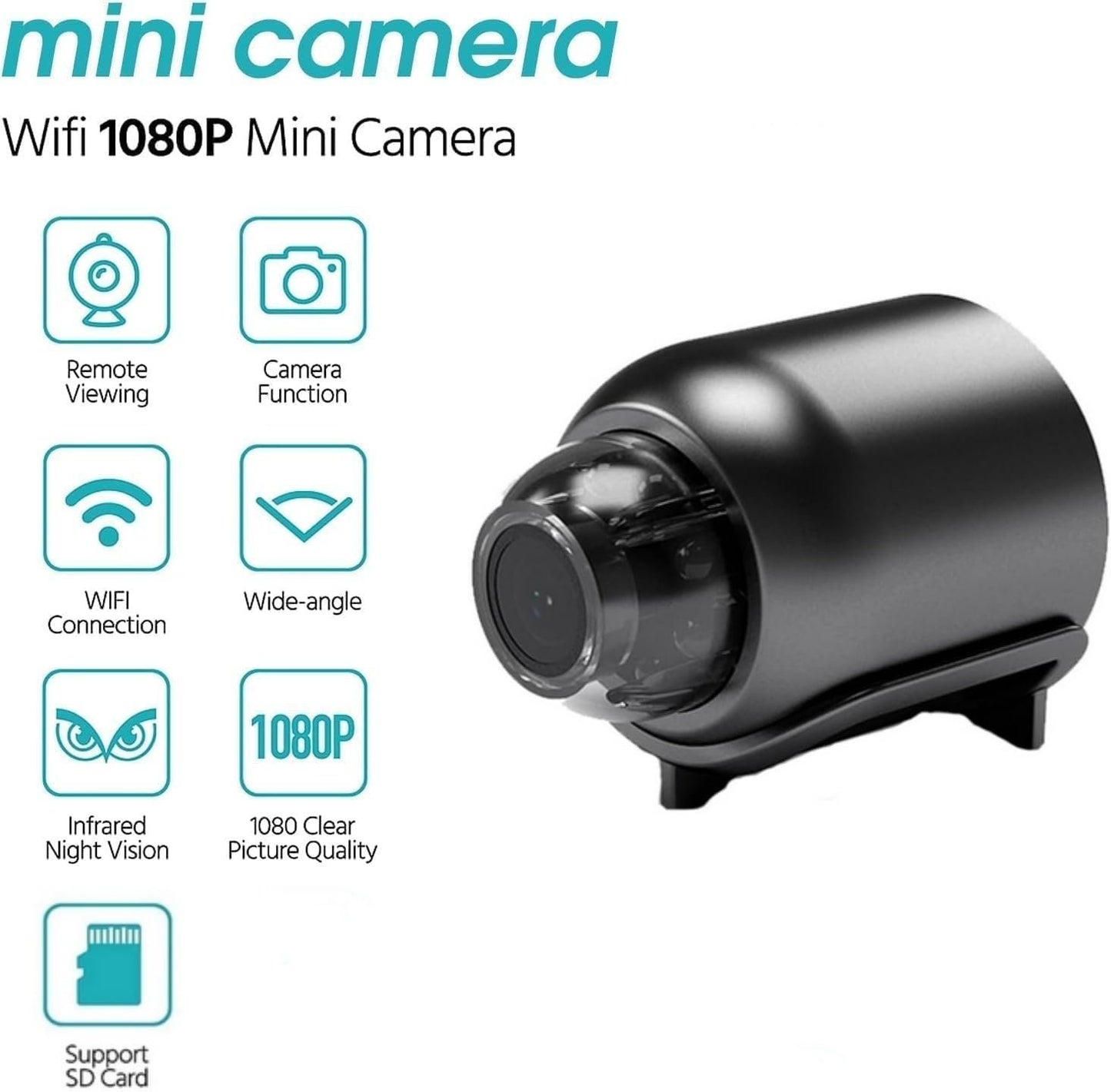 Mini Spy Camera 1080P HD Hidden Camera - Portable Small Nanny Cam with Night Vision - Covert Security Camera for Home/Office/Indoor/Outdoor