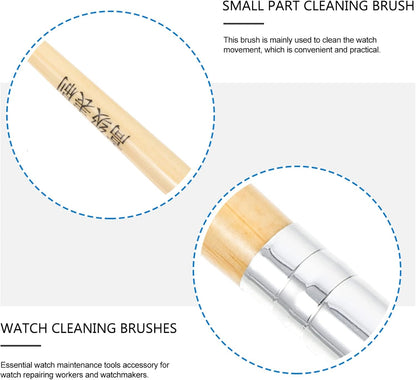 TEMPNAP 2Pcs Part Cleaning Brush for Watch Repair Soft Bristles Watch with Comfortable Handle Essential Accessories for Watchmakers and Repair