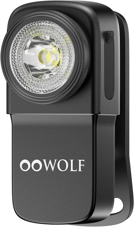 OOWOLF LED Flashlight Rechargeable Super Bright, EDC Flashlight with Flood, Red Light, Waterproof Pocket Light, Easy to Magnetic Attach and Clip-on for Hiking, Working and Daily Use, Camping Emergency