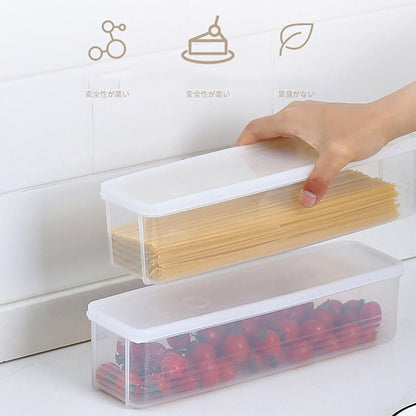 TXHFYKH Plastic Tall Food Storage Spaghetti Noodle Pasta Container, Airtight Food Storage Containers, Kitchen Storage Box (Set of 2)