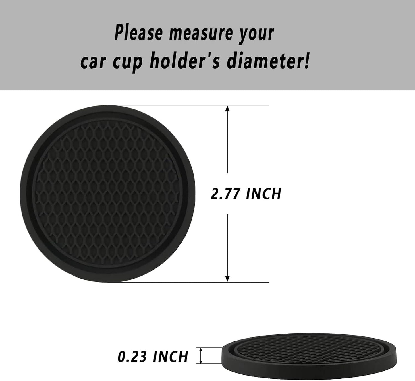 ZSDY Car Cup Coaster, 4PCS Universal Auto Non-Slip Cup Holder Embedded in Ornaments Silicone Coaster, Car Interior Accessories Sets, Grey