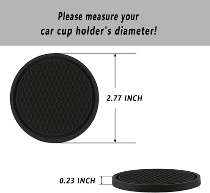 ZSDY Car Cup Coaster, 4PCS Universal Auto Non-Slip Cup Holder Embedded in Ornaments Silicone Coaster, Car Interior Accessories Sets, Grey