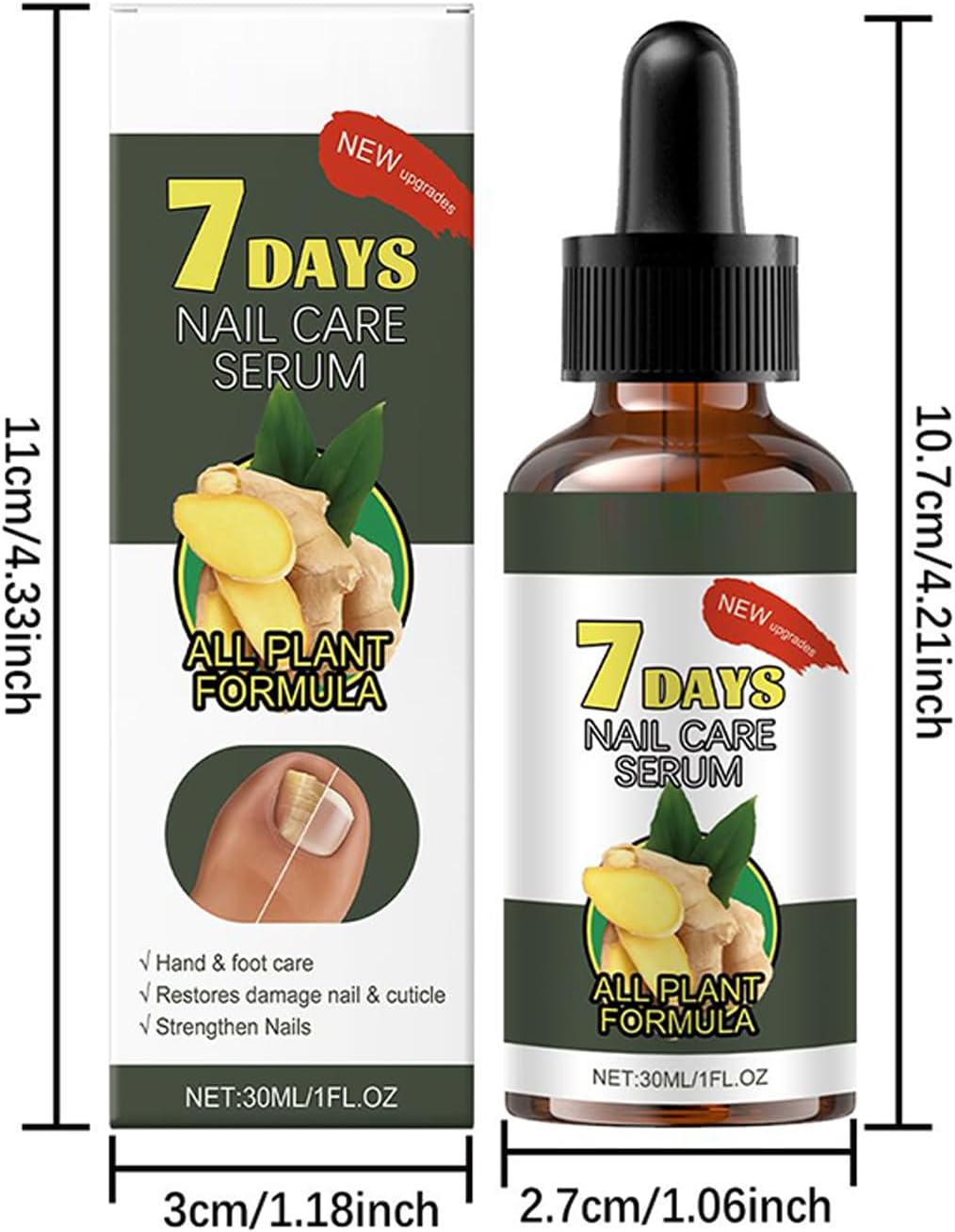Natural Nail Care Moisturizer, Professional Nail Growth Corrector, Quick-Absorb Formula, 30 ml Idratazione Trattamenti, Adatto per donne anziane, Home Salon Travel Use