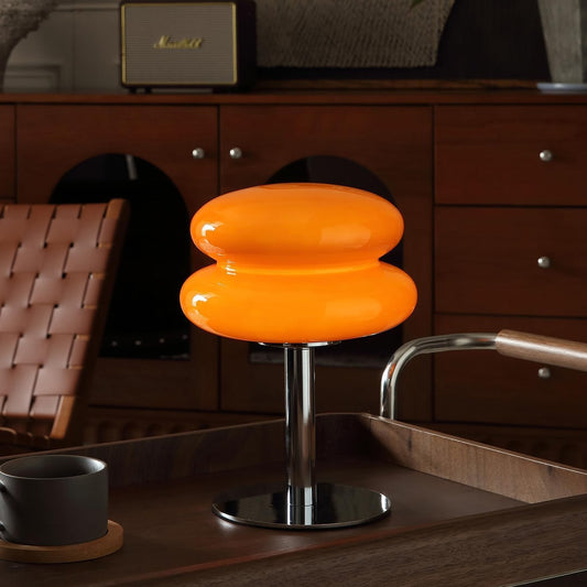 Mushroom Lamp for Bedroom, Modern Egg Tart Table Lamp, Mid Century Modern Bedside Nightstand, 3 Color Dimmable Desk Lamp, Home Decor Ambient Lighting Aesthetic Cute Lamps for Living Room
