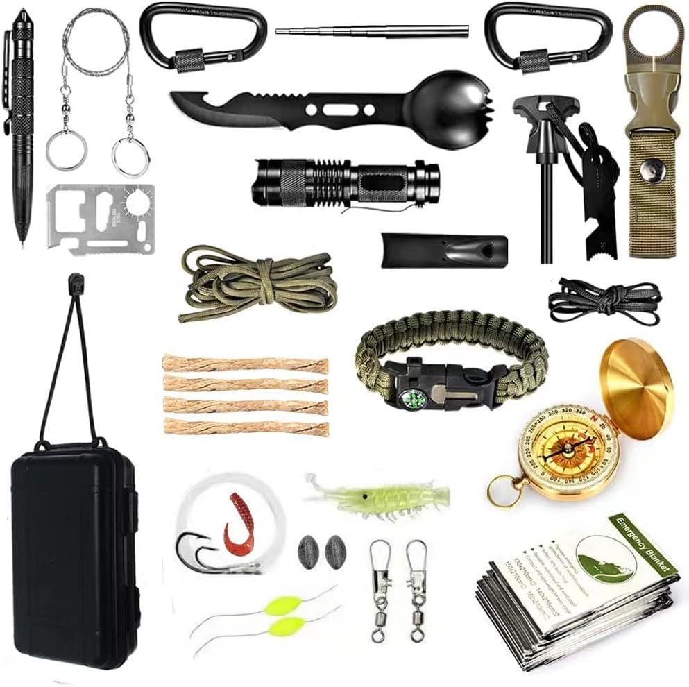 Survival kit,22 in 1 Emergency Survival Kits Camping Survival kit