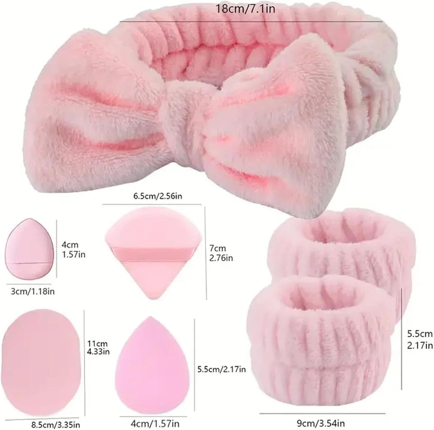 Face Wash Headband, Spa Wristband Set, Makeup Removal Headband, Skincare Headband And Wristband, Hair Accessories For Washing Face, Spa Headband Kit, Makeup Sponge Kit, Face Washing Accessories