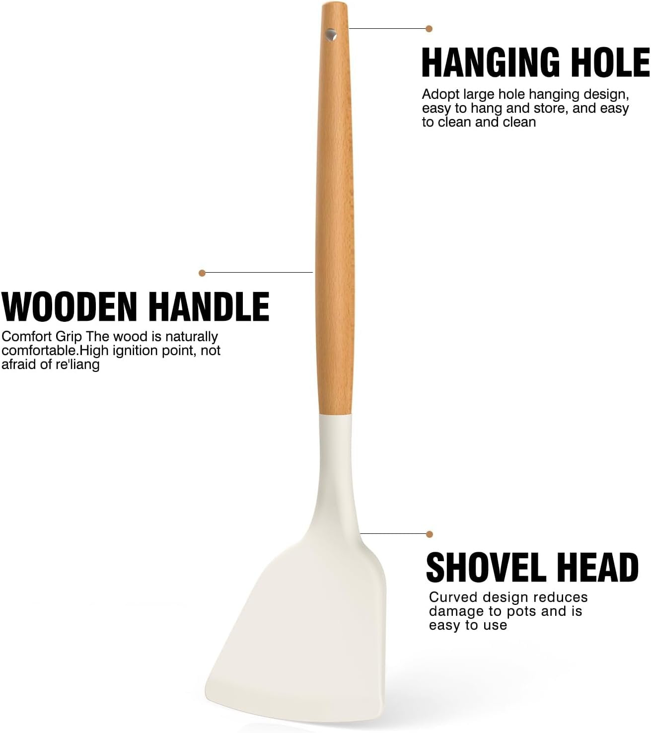 Silicone Kitchen Utensils Set, Silicone Kitchen Utensils for Cooking Wooden Handles, Heat Resistant Up to 230℃, Kitchen Spatula Set with Stand, Cookware Gadgets