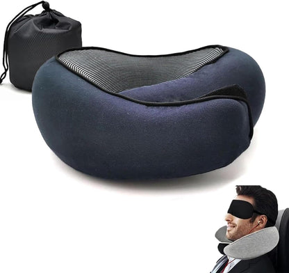 Travel Neck Pillow, Memory Foam Travel Neck Pillow, 360 Degree Comfort and Breathability, Airplane Travel Neck Pillow, Stowable U-Shaped Pillow