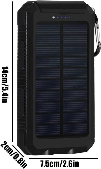 Solar Charger Powered Bank | 20000mAh Portable Solar Fast Charger,Waterproof Battery Pack with Flashlight Survival Gear for Hiking, Explorer & Cell Phone