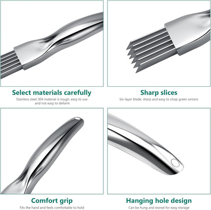 Silk Shallot Knife, Stainless Steel Onion Slicer, Vegetable Slicer, Onion Slicer, Garlic, Homemade Slicer, Multifunction Food Slicer, Kitchen Gadget
