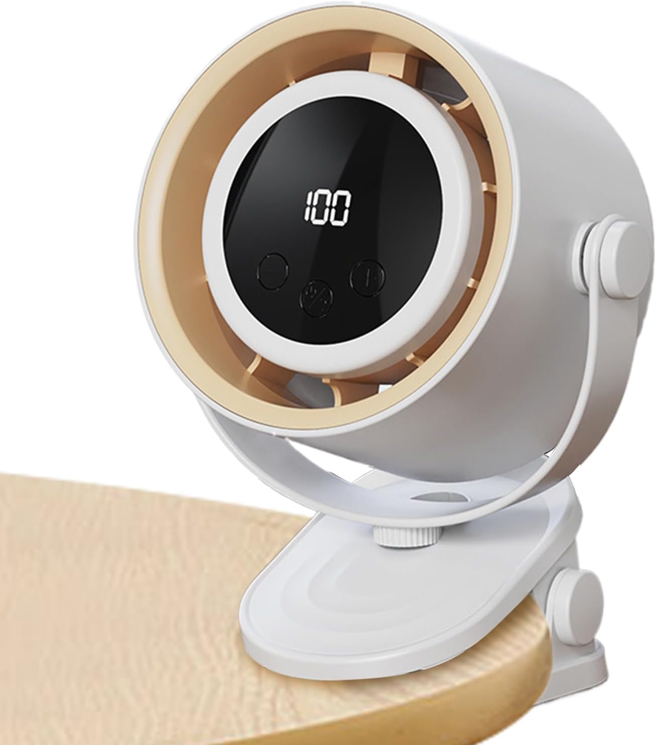 Bladeless Desk Fan | Table Fan Rechargeable | Bladeless Cooling Electric Tool with Ambience Night Light Personal Use Clip on for Dormitory Home Bedroom Kitchen