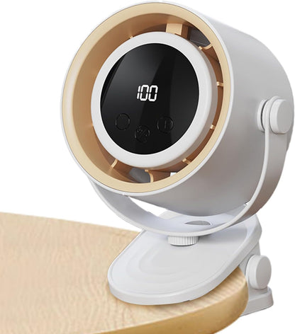 Bladeless Desk Fan | Table Fan Rechargeable | Bladeless Cooling Electric Tool with Ambience Night Light Personal Use Clip on for Dormitory Home Bedroom Kitchen
