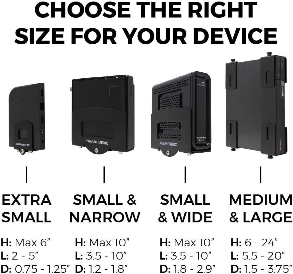 HumanCentric Adjustable Small Device Wall Mount DVD Players, Cable Boxes, Streaming Media Devices Small