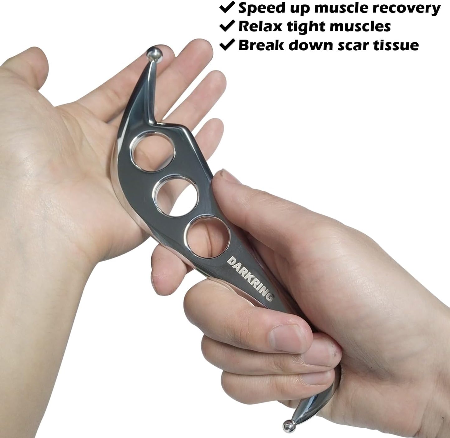 Stainless Steel gua sha iastm Tool Muscle Scraper Massage Tool for deep Tissue Scraping Massage Tools for myofascial Release Tool (Darkring Pro)