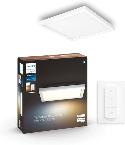 Philips Hue Aurelle White Ambiance Smart Lighting Square 24.5W Panel Light. with Bluetooth, Compatible with Alexa, Google Assistant and Apple Homekit