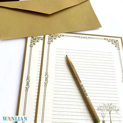 72 Pcs Retro Writing Stationery and Envelope Set, 48 Pieces of Stationery + 24 Envelopes, Suitable for Making Invitations