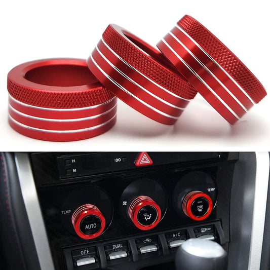 3PCS Air Conditioning Button Cover Decoration Twist Switch Ring Trim Fit for Subaru BRZ Toyota 86 FR-S GT86 FT86 2013-2022 Interior Accessories