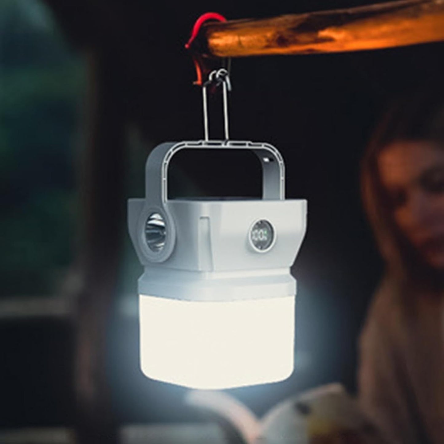 Iouyjiu Lanterna di campeggio a LED, solare ricaricabile pieghevole Lantern, Compact Fishing Flashlight Gear, Lighting for Tent Hiking Backpacking Outdoor Adventures Travel Use 2.17x3.35in