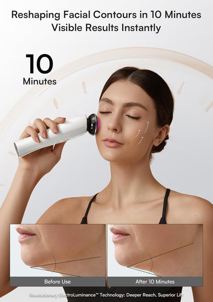 Microcurrent Facial Device, 3-in-1 Facial Massager Red Light Therapy Beauty Device for Face and Neck Skin Rejuvenation Lifting, Tightening, Infusing, Effective Wrinkle and Puffiness Reduction